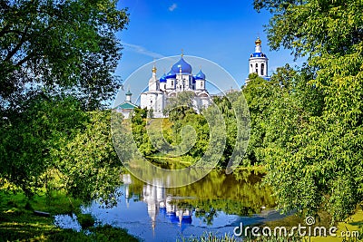 Beautiful scenery of the Bogolyubovo Orthodox Monastery Stock Photo